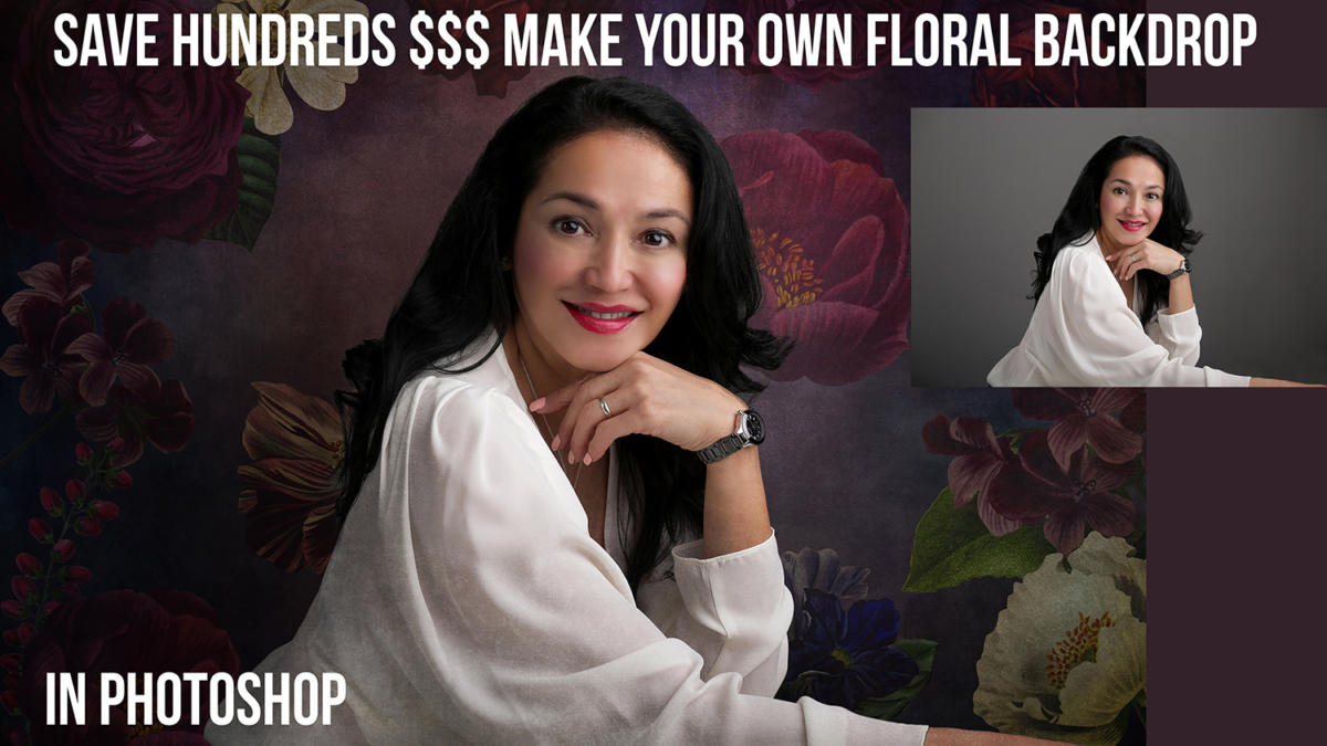 how to make a floral backdrop background in photoshop