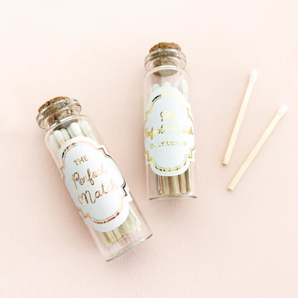 custom matches for creative wedding favors