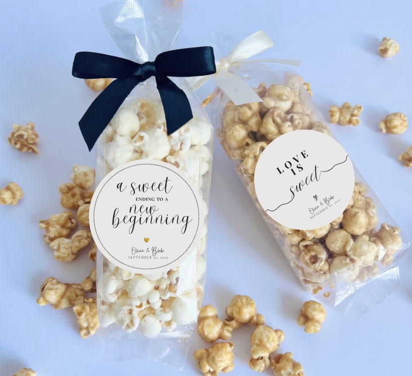 custom popcorn wedding favor