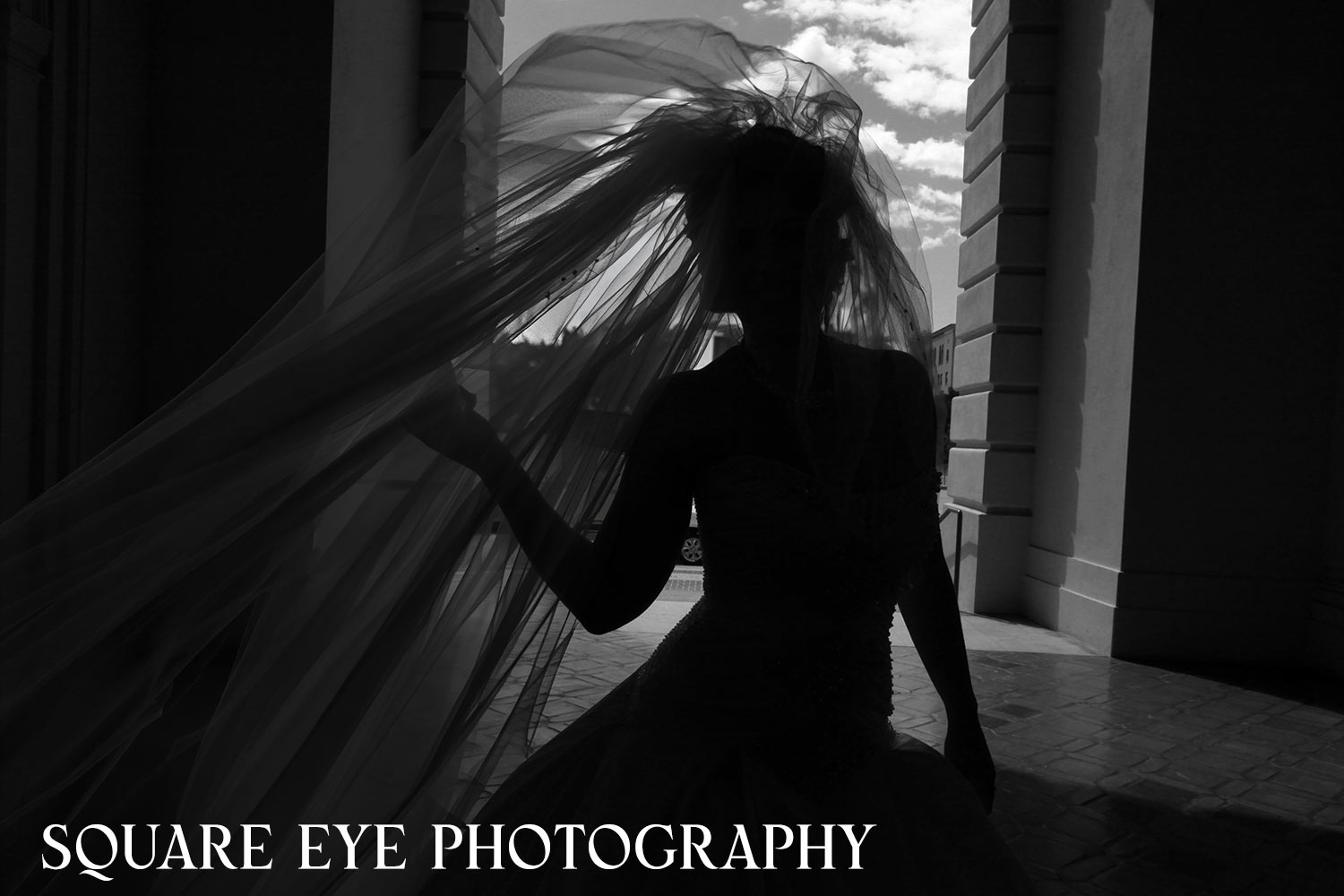 Dramatic-bride-fashion-Pasadena-City-Hall-wedding Cathedral-VEIL-over-Bri-dramatic-fashion-forward