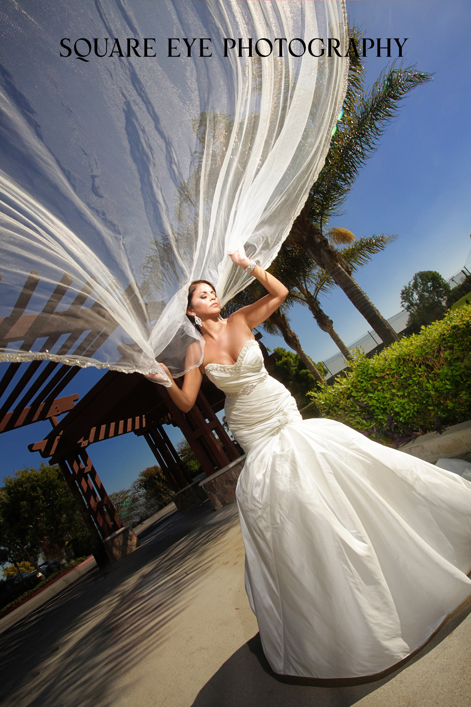 Stunning-fashion-forward-ride-Old-Seal-Beach-wedding-Cathedral-VEIL-over-bride Stunning-fashion-forward-ride-Old-Seal-Beach-wedding-Cathedral-VEIL-over-bride